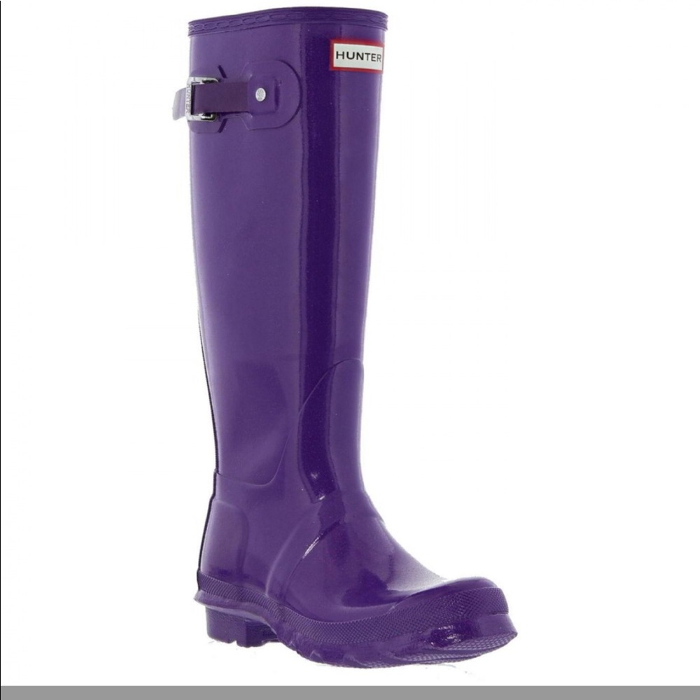 Tall Purple High Gloss Hunter Boots